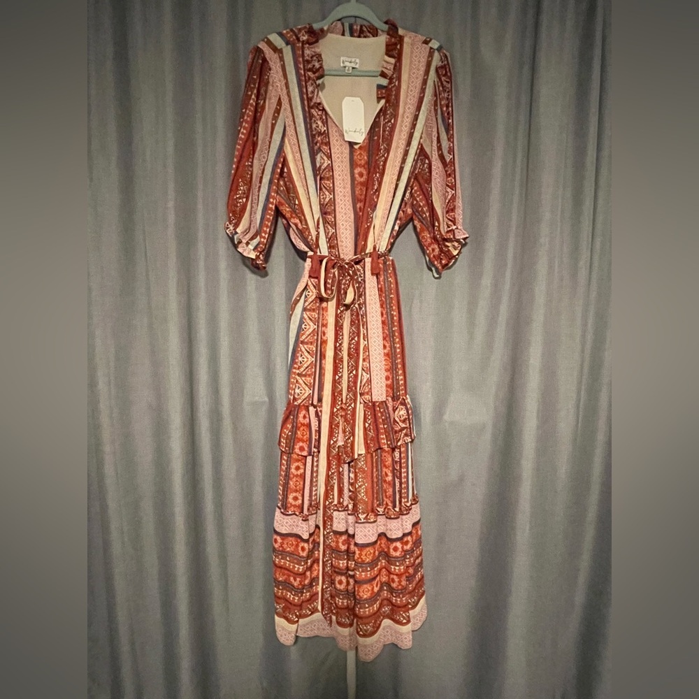 Wonderly Bohemian Rust Maxi Dress